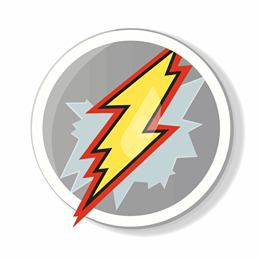 lightening-bolt sticker, in the style of global imagery, no lettering, no image noise, white background, flat vector illustration,