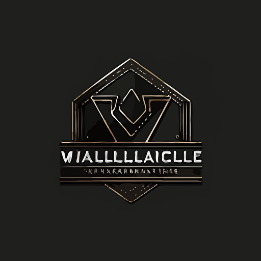 construction company logo, black background, minimalistic, inox, vectors