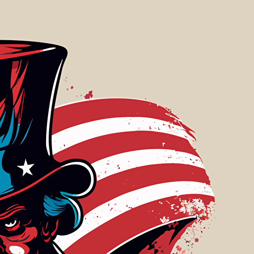 Uncle sam doodle vector ilustration