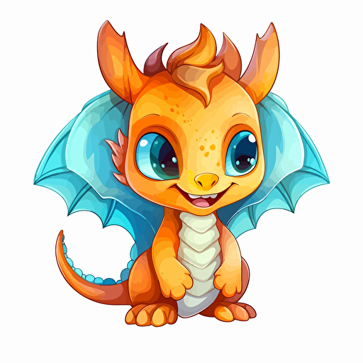 chibi dragon hq white background vector