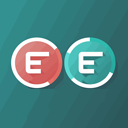 simple vector logo of a circle with letters E and P, 2 colors, vector