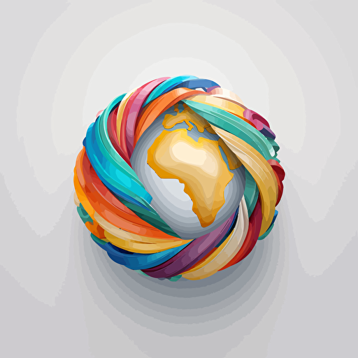 logo earth made of visualisation ribbons, vector, colorful