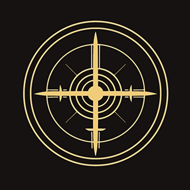 A logo for Holy Glory Hunters FC, Crosshair, Football, Golden, monochromatic, vector