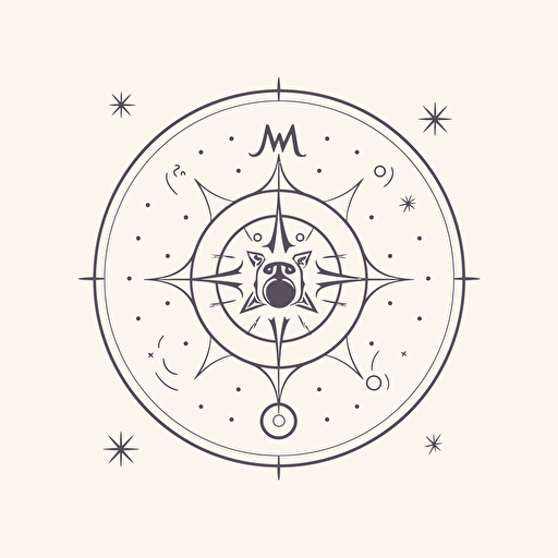 Minimalist astrology consultancy logo, Apple Inc.-style simplicity, sun, moon, stars elements, esoteric symbolism, vector illustration, Adobe Illustrator