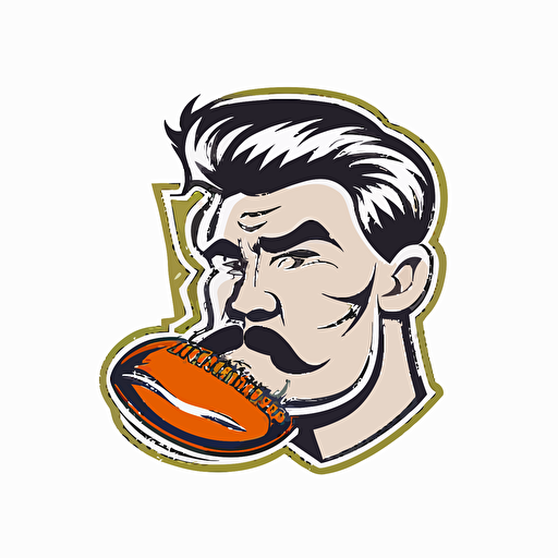 Mr. Kisses, oblong football, sports logo style, white background, vector