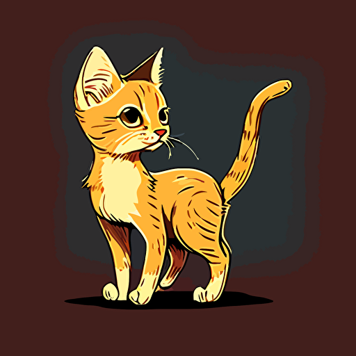 A cartoon mini cat vector illustration