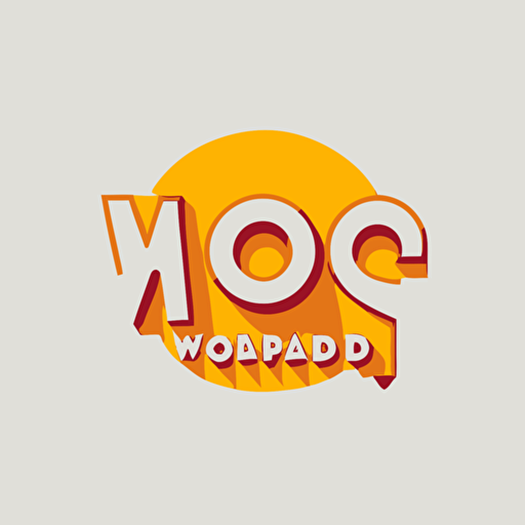 logo, combination mark logo, text is “Woo Hoo”, image simpsons, looks happy, geometric type for modern logo, vivid, vector, simple, flat, plain,smooth, low detail, minimal, white background