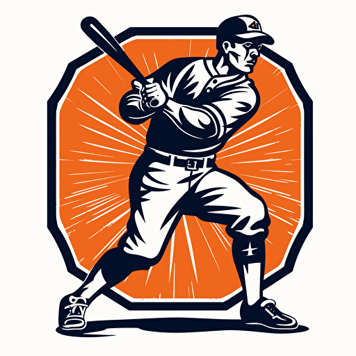 vector image of a baseball player hitting the ball