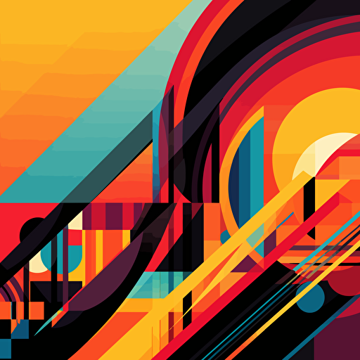 modern, vector, bright contrasting colors 2:3