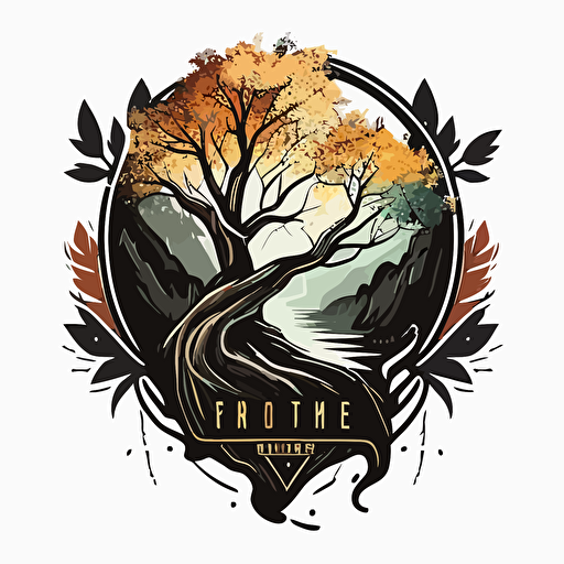 design me a logo for a streetwear brand that bridges the gap between streetwear and trail wear , vector art, smooth strokes, incorporate the Elements of nature into the color palette, use tree Elements, map elements, and nature elements to create visually appealing , eye catching logo