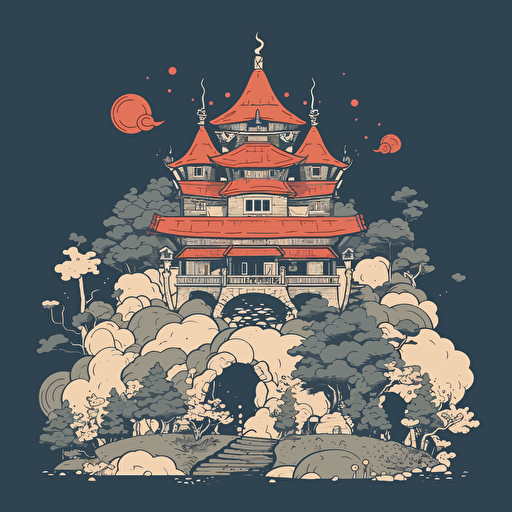 Foster's Home, Foster's Home for Imaginary Friends as Playing Card, Minimalist, Hokusai style, illustration, vector