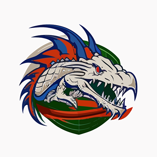 logo, simplistic, Imagination Dragons playing NFL football, vector, white background