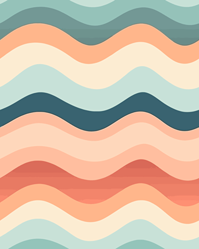 Waves, minimalistic, retro aesthetics, vector image, pastel pantone colors
