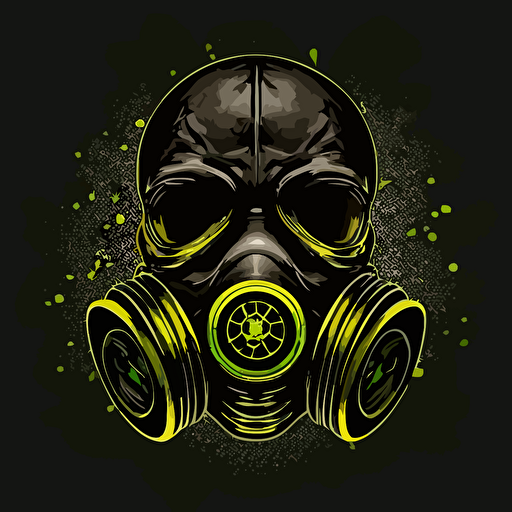 a biohazard symbol on a gas mask vector logo
