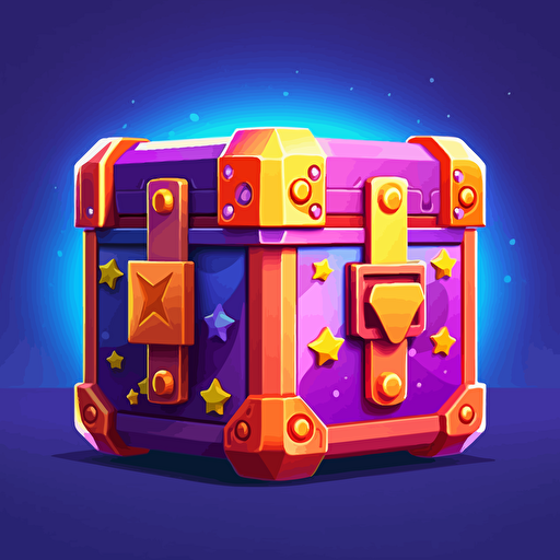 lootbox, brawl stars style ui lootbox, 2d stylized, vectorized
