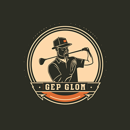 pro golfer vector logo style for a golf shop