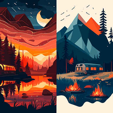 contemporary vector illustrations or the outdoors