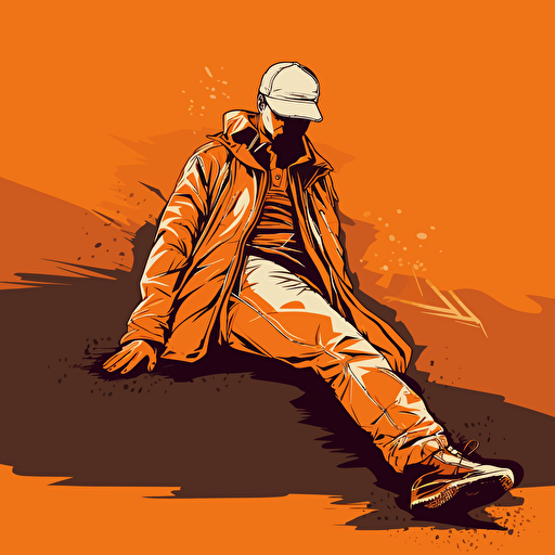 gangsta standing over a body laying on the floor, vector art