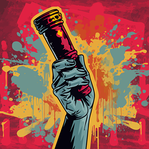 a vector image of a black hand holding up a diploma, graffiti style
