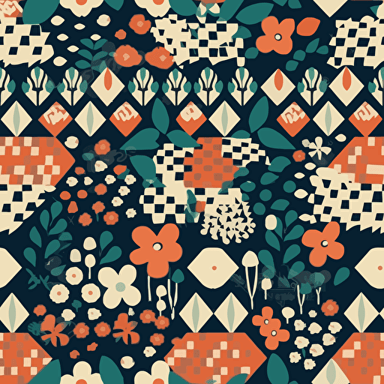 Cute vector wallpaper of tiny flowers, modern + geometric + abstract