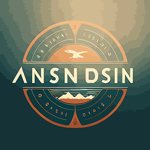 simple vector logo, clean, minimalistic, with letters "Amundsen"