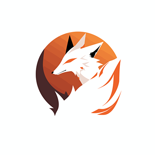 logo, simple, minimalist, vector, white background SunFox