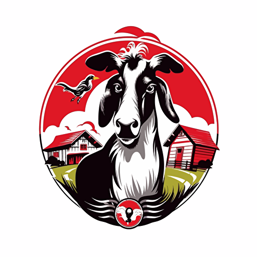 single Vector logo animal farm, white background