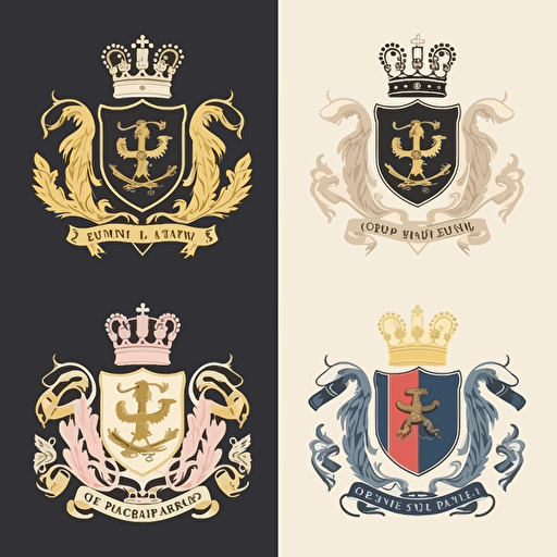 elegant minimalist coat of arms vector grahics, mixing the coat of arm of Paris and the coat of arm of Gothenburg and the coat of arms of Caracas