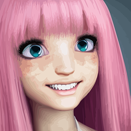 render nikki shining nikki dress game cute 3d young woman long light pink hair bangs round face hazel amber eyes pale skin cute freckles light blush chinese heritage smiling softly wearing casual clothing interior lighting cozy living room background medium shot mid shot hyperdetailed trending artstation unreal engine 4k