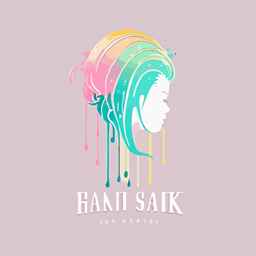 logo,vector,named hairink,pastel colors,minimalist ,vector