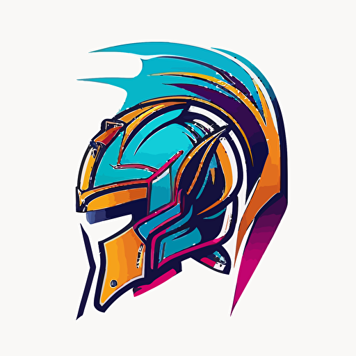 mandelorian helmet colorful abstract, vector logo, vector art, simple, cartoon, 2d
