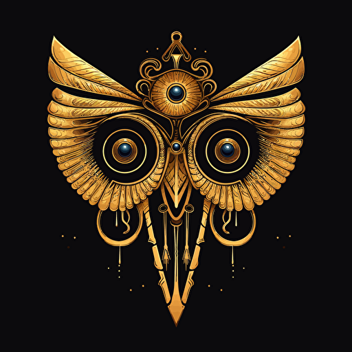 print design, gold color Ankh, eye of Ra, scarab pattern, vector art, 2d minimal