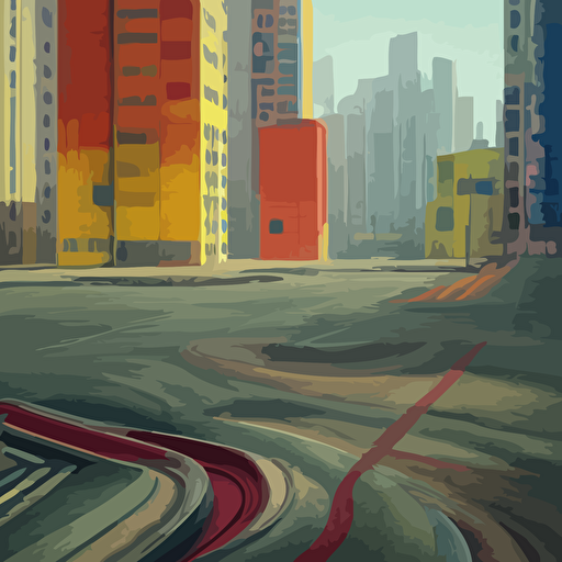 neo brutralism concrete pathways crossing chasms dystopian housing concept art colorful oilpainting hyperrealistic cgsociety octane render realistic depth 3d feeling style mark rothko edward hopper akihiko yoshida