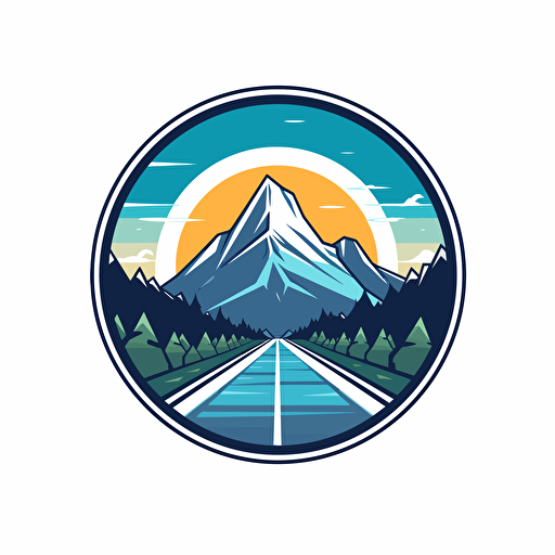 combined mountain and road bike flat vector logo