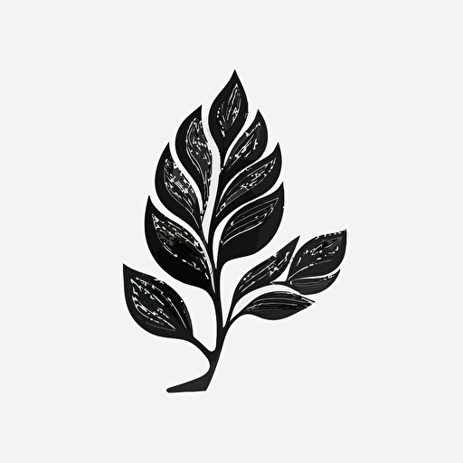 corperate black vector leaf symbol logo