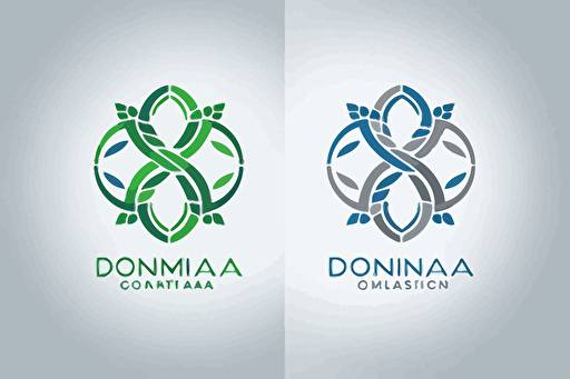 vector minimal logo for a medical company, dna, technology, green, blue, gray, clean, clear,