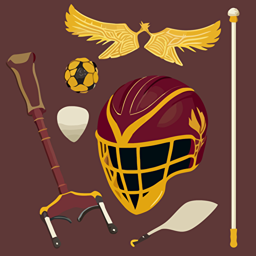 vector image of quidditch equipment