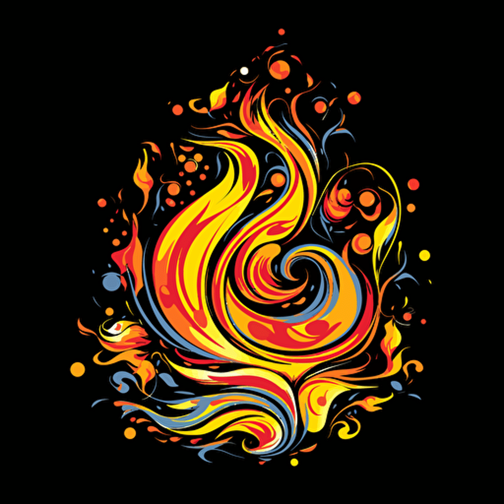 vector illustration of flames, like animal sytle drift club