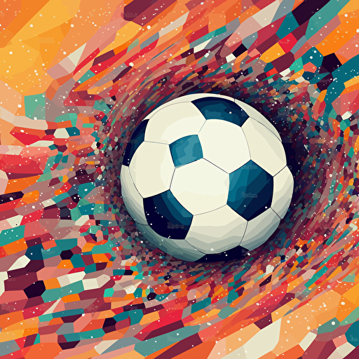 soccer ball, vector art, diagonal composition