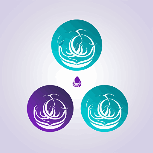vector minimal logo, spiritual evolution, simple, blue turqoise purple