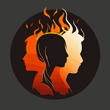 Create a simple vector-style profile picture for a Steam profile, featuring three stylized flames stacked inside one another. The base flame should be black, the middle flame should be grey, and the smallest flame should be white. The overall design should be minimalist and monochromatic, ideal for a clean and modern profile picture