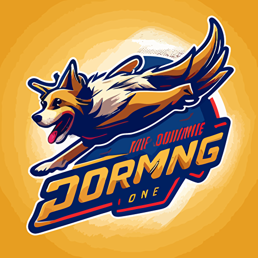 logo design for a pro sports team super flying dog zoomie vector 2d