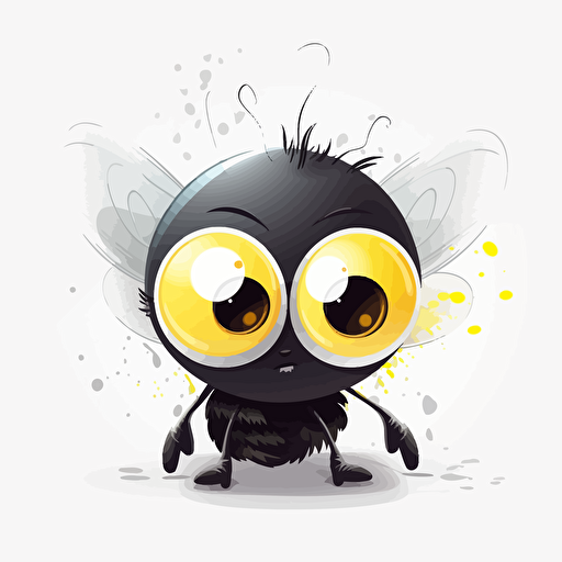 FLYING AI MAKE A CLIPART VECTOR CUTE YELLOW AND BLACK BEE WITH WITH BEAUTIFUL EYES AND LONG EYELASHES