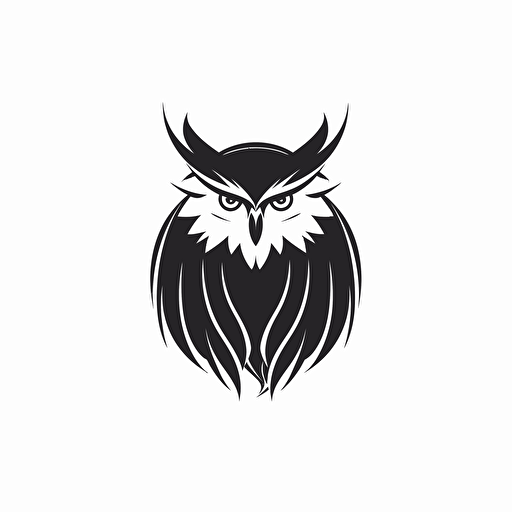wisdom owl illustration, minimal, outline strokes only, black and white, logo, vector, minimallistic, white background