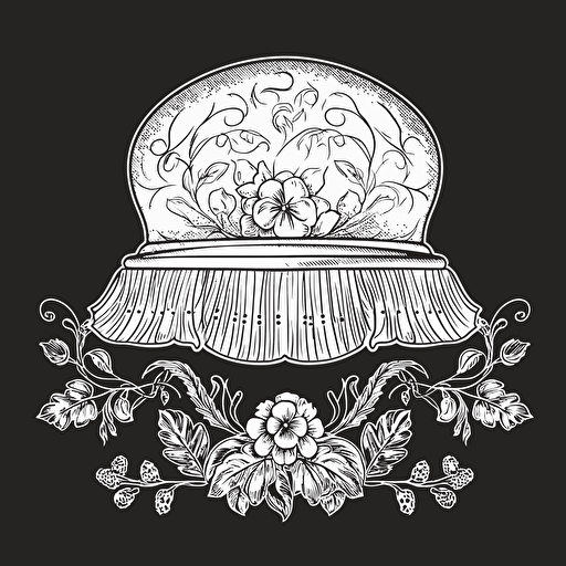 decoration with Regency cooking cap, vector