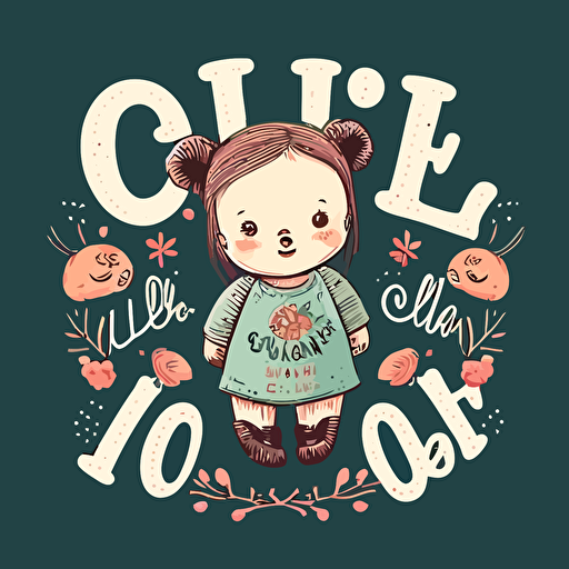 cute handmade font for a childrens clothing brand vector