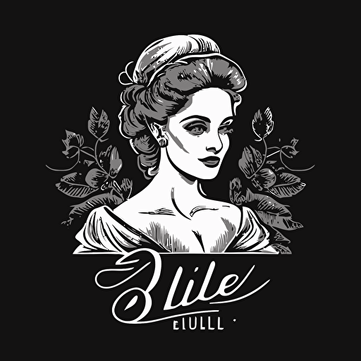 Bride by lulu, logo vector logo, vector design, logo design, design ideas, black and white, classic lineart design