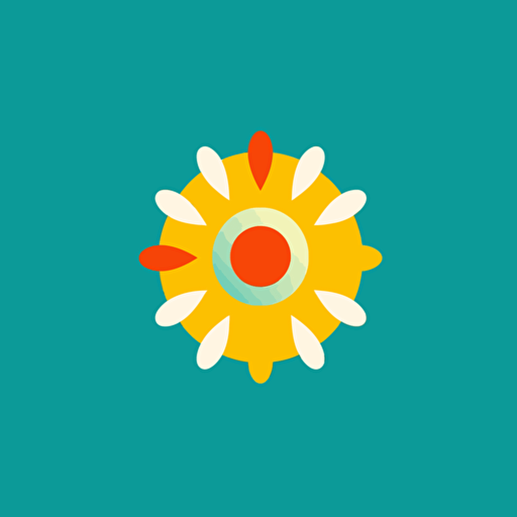 a flat vector logo for a sustainable machine brand, sun-powered, electric, minimal, by Ivan Chermayeff