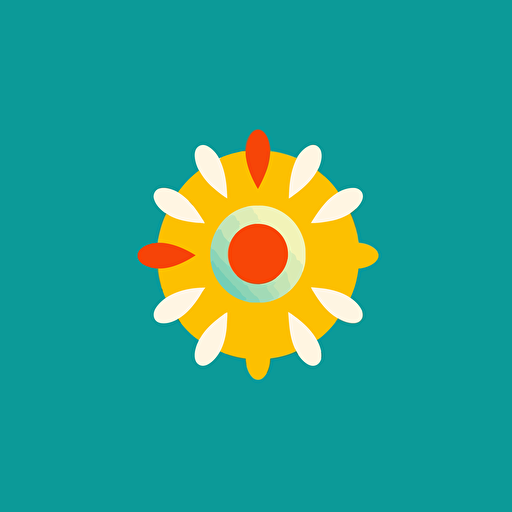 a flat vector logo for a sustainable machine brand, sun-powered, electric, minimal, by Ivan Chermayeff