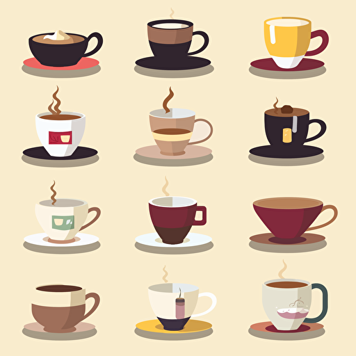 Coffee cup Collage, flatly, flat design, isolated, vector flat, PNG, SVG, vector illustration